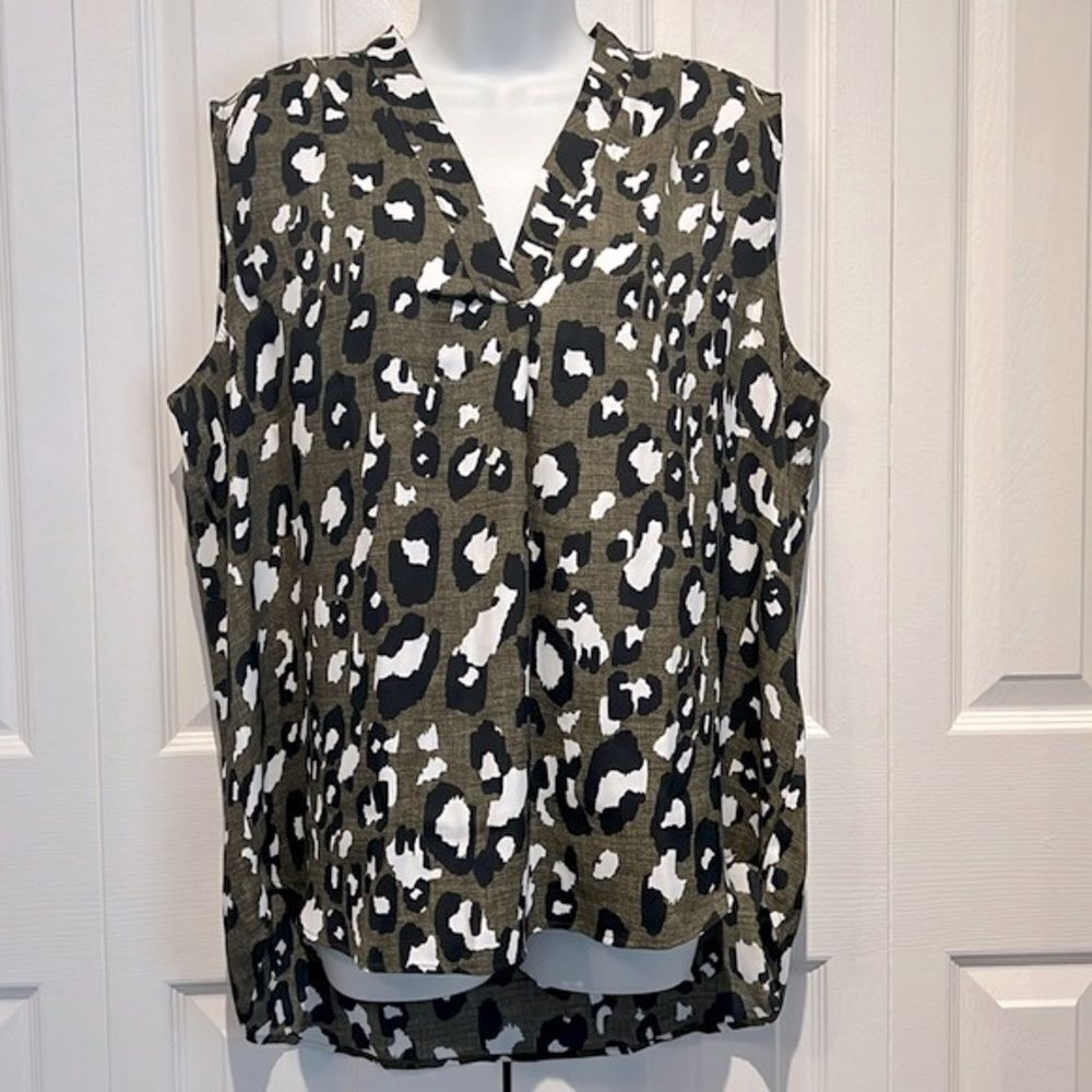 Jones New York Sleeveless Animal Print Top Size L/XL